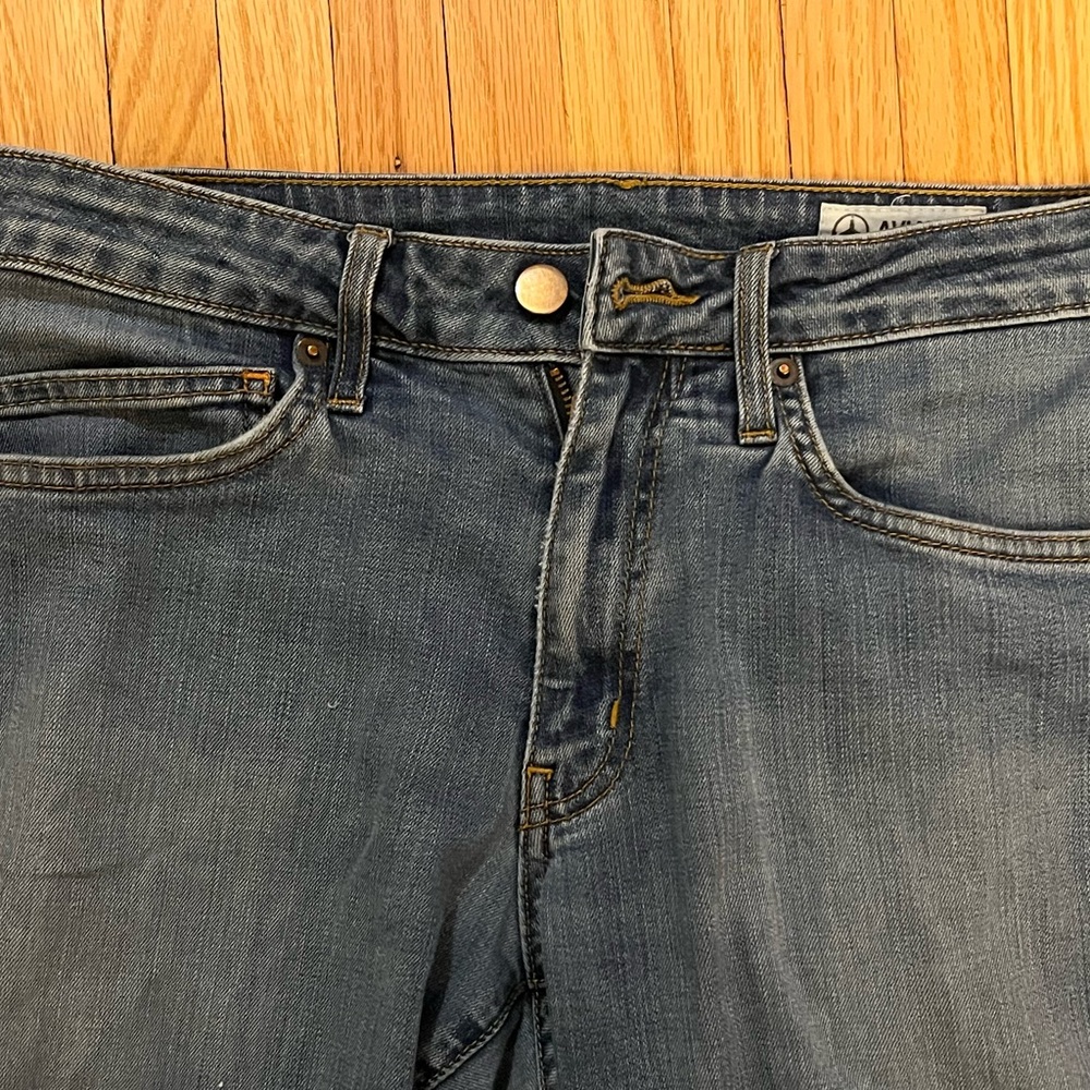 Men's Ripped Aviator Nation Blue Denim Jeans - Picture 3 of 7